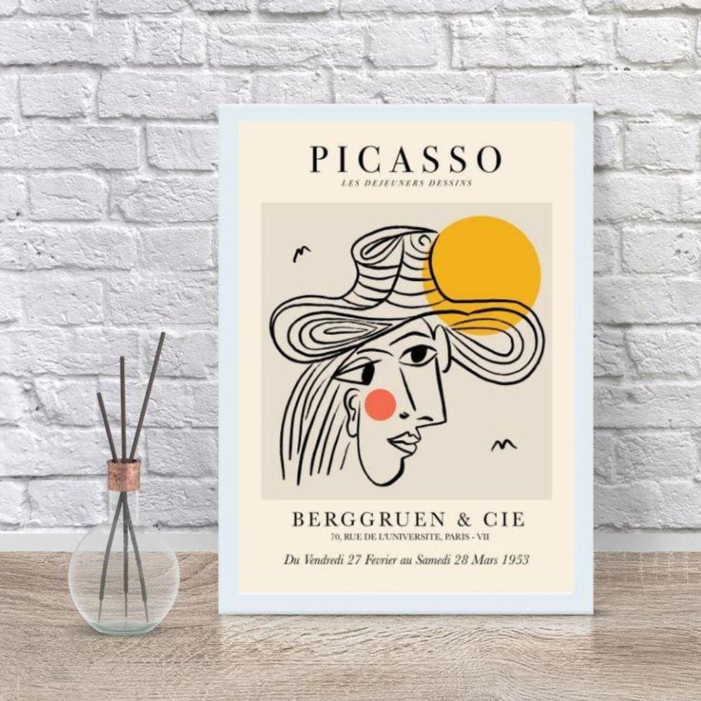 Quadro Arte Moderna Picasso 33x24cm Moldura Preta