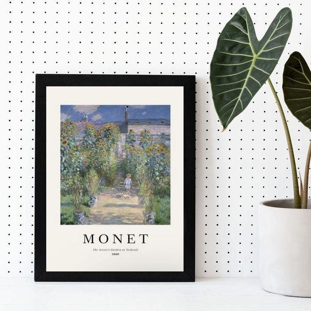 Quadro Monet The Artiss Garden 45x34cm - Moldura Branca