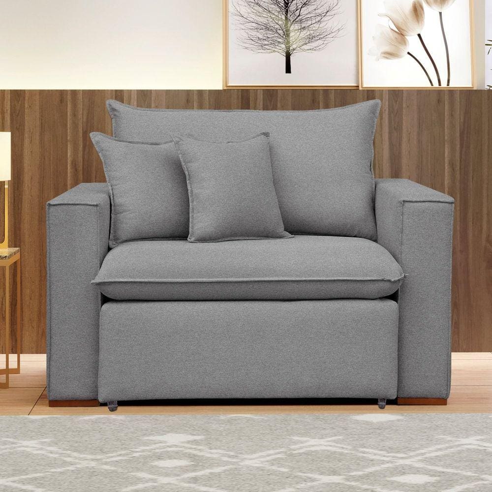 Poltrona Retrátil 100cm Barcelona Cinza