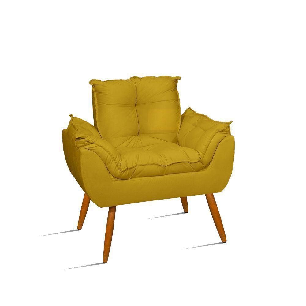 Cadeira Estofada Sala Cozinha - Jl Decor Cor:amarelo