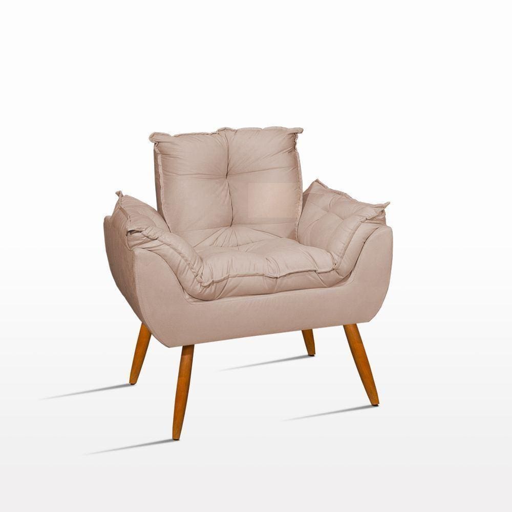 Cadeira Estofada Quarto Recepção Sala- Jl Decor bege