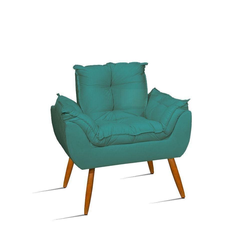Cadeira Estofada Sala Cozinha - Jl Decor Cor:azul Turquesa