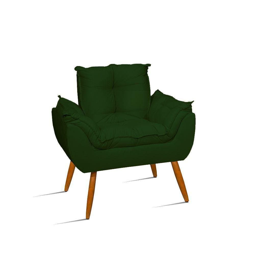 Cadeira Clínica Estofada Sala Quarto - Jl Decor Cor:verde