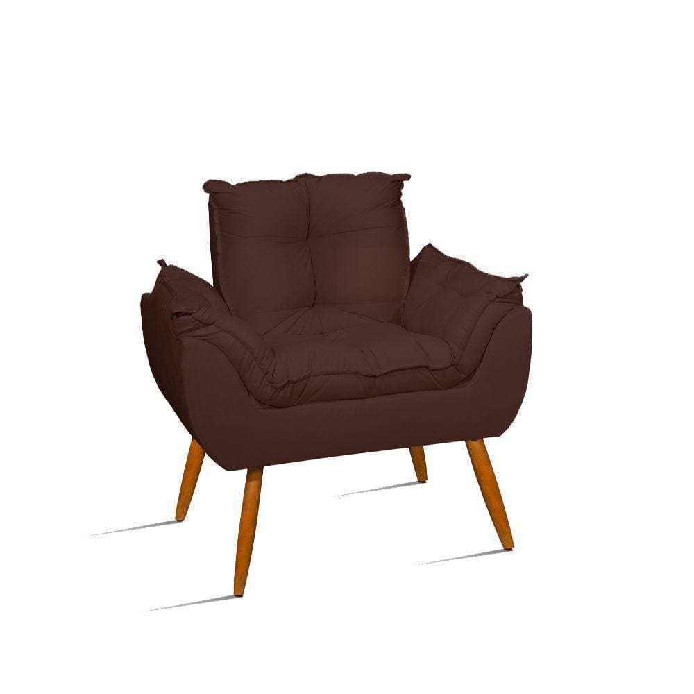 Cadeira Poltrona Decorativa Para Recepção Sala Quarto marrom