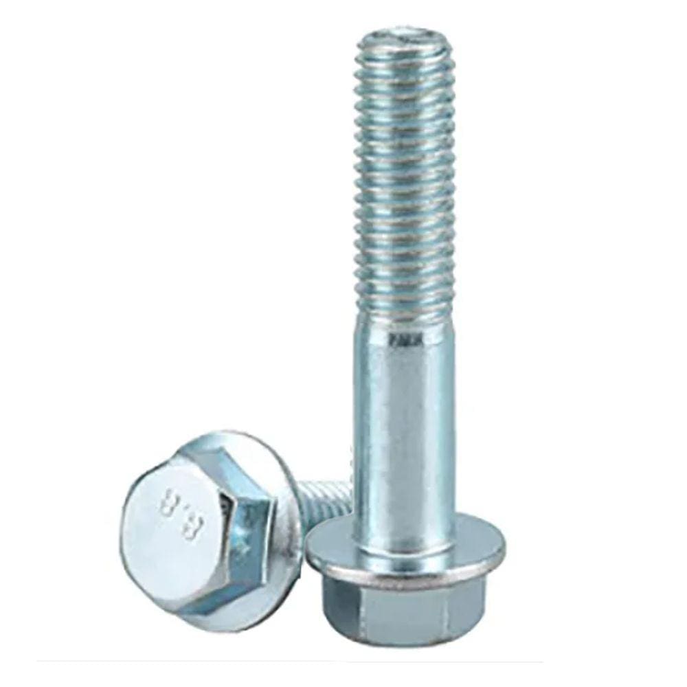 PARAFUSO SEXTAVADO FLANGEADO M8 X 50 ZINCO BRANCO - 200Pçs