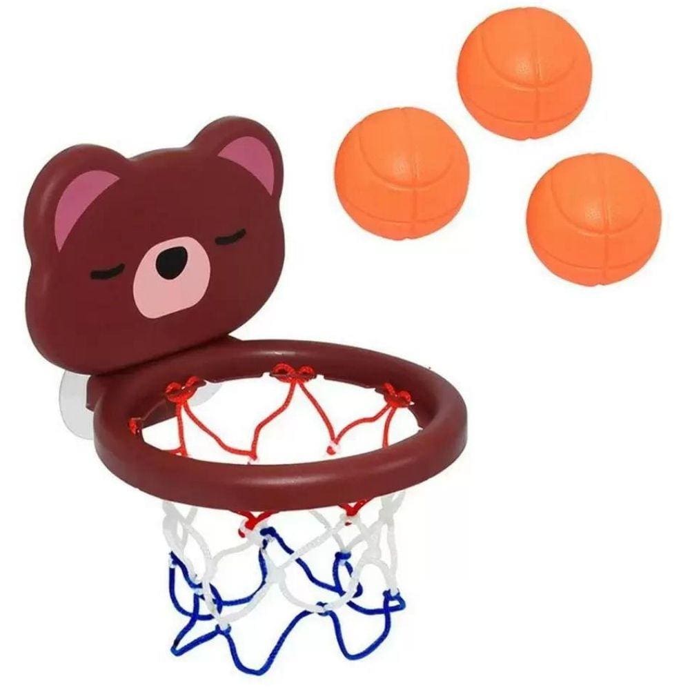 Brinquedo Infantil para Banho Basquetebol Urso Shiny Toys com 3 Bolinhas