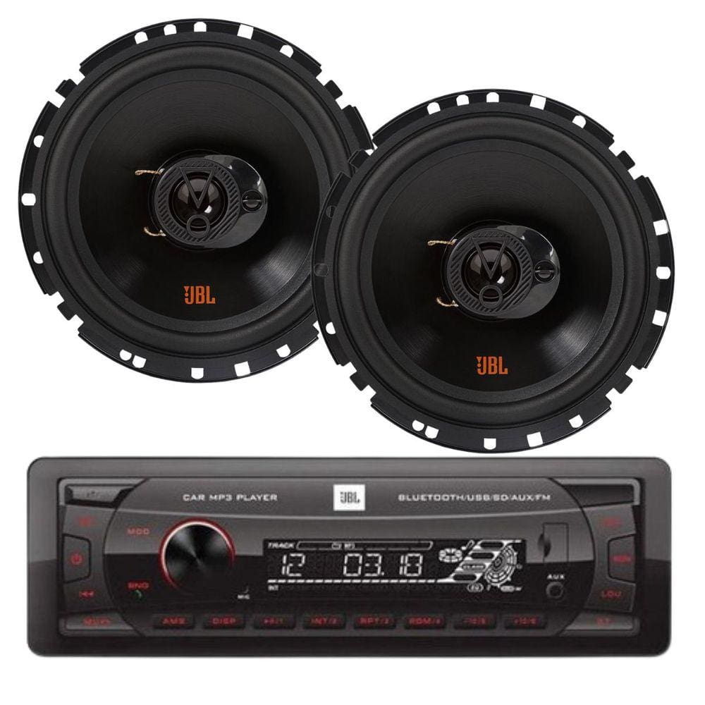 Rádio JBL Celebrity 100 Bluetooth/USB/SD/FM/Auxiliar + Par Alto Falantes JBL 6TRFX55 - 110 Watts Rms