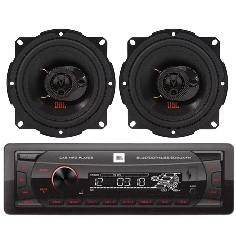 Rádio JBL Celebrity 100 Bluetooth/USB/SD/FM/Auxiliar + Par Alto Falantes JBL 5TRFX55 - 110 Watts Rms