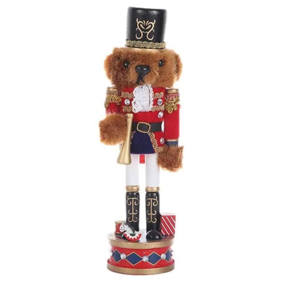 Boneco Quebra Nozes Teddy em Madeira Enfeite de Natal 36cm