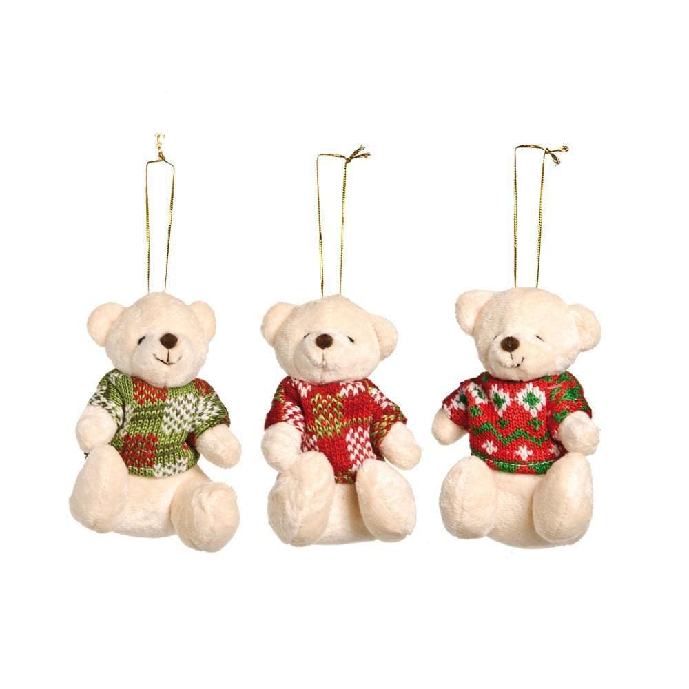 Mini Urso Com Camisa Xadrez 1Un 10X20X15Cm 1698255