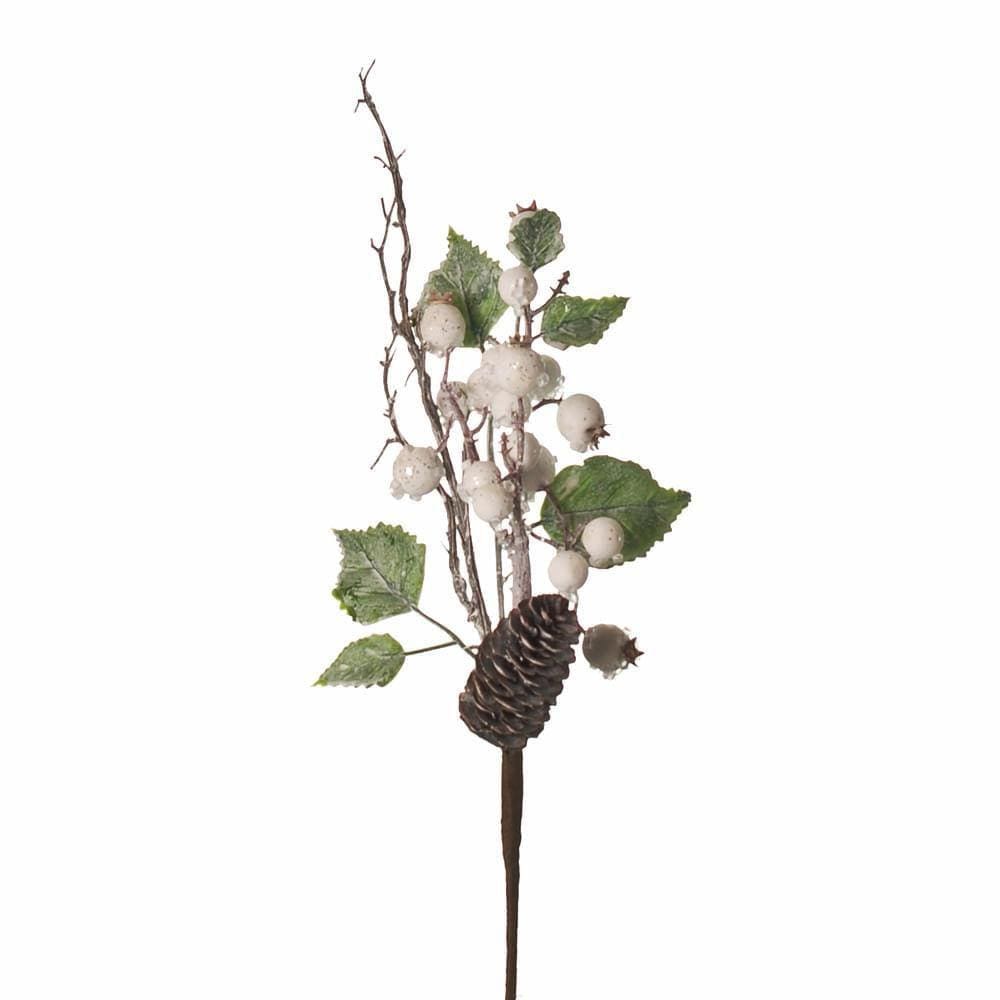 Galho Natalino Verde Com Pinha 1Un 40X15Cm 1696914