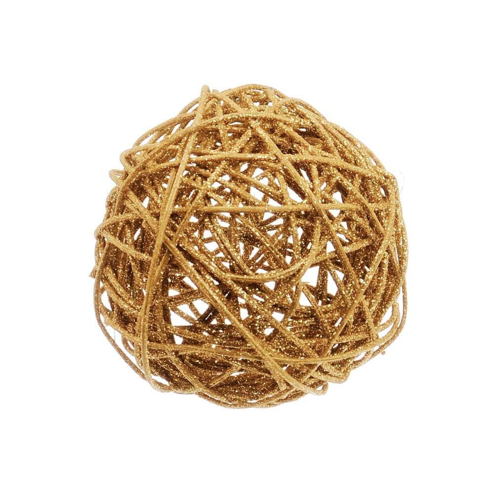 Bola Decorativa De Rattan C/10Cm Unidade