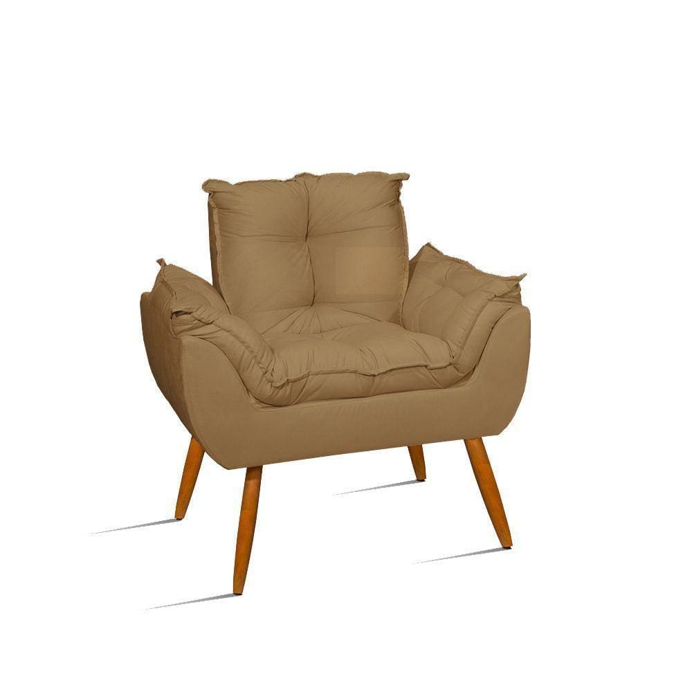 Cadeira Poltrona Decorativa Para Recepção Sala Quarto Cor:capuccino