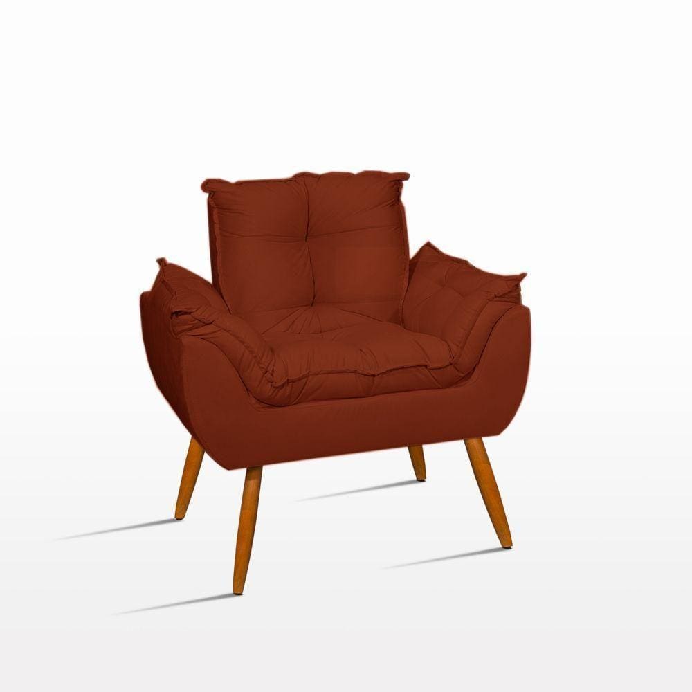 Cadeira Poltrona Decorativa Para Recepção Sala Quarto terracota
