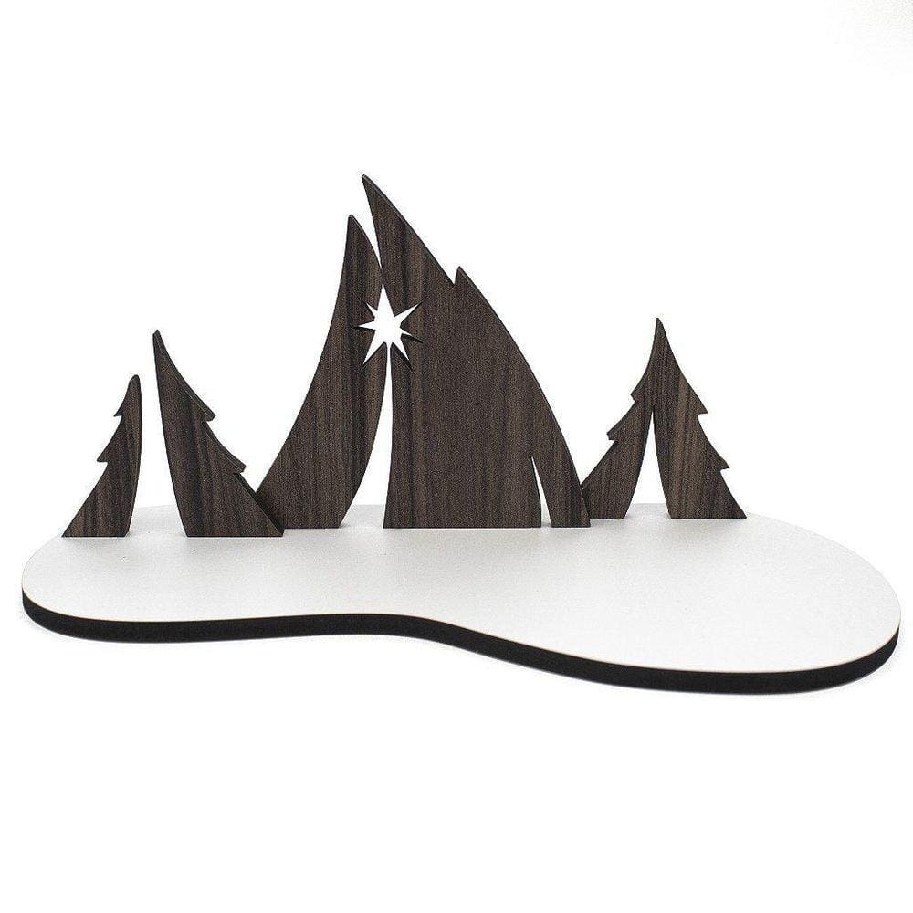 Presépio MDF Casa Base 25 cm Rústica - Feito à Mão