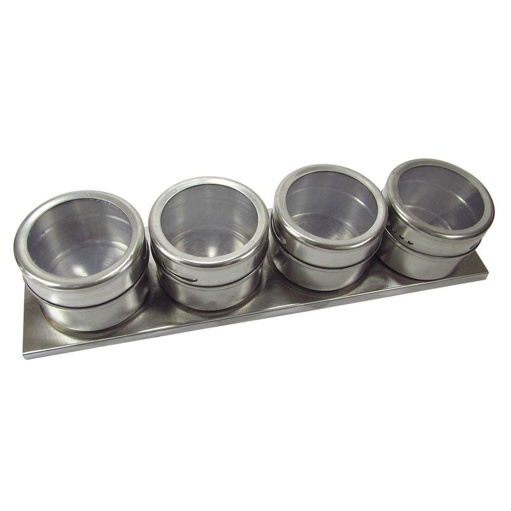Porta Condimento Magnético De Inox 4 Peças