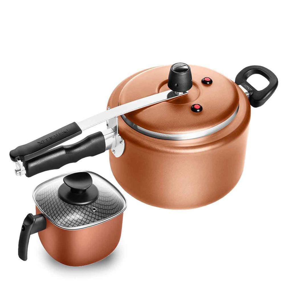 Caneco Quadrado Antiaderente + Panela De Pressão 5,0L Patolux