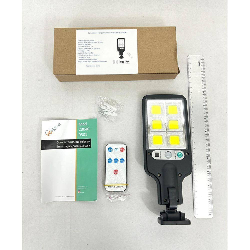Luminária Solar Mini c/ Controle | 72 LEDs | 280 Lumens