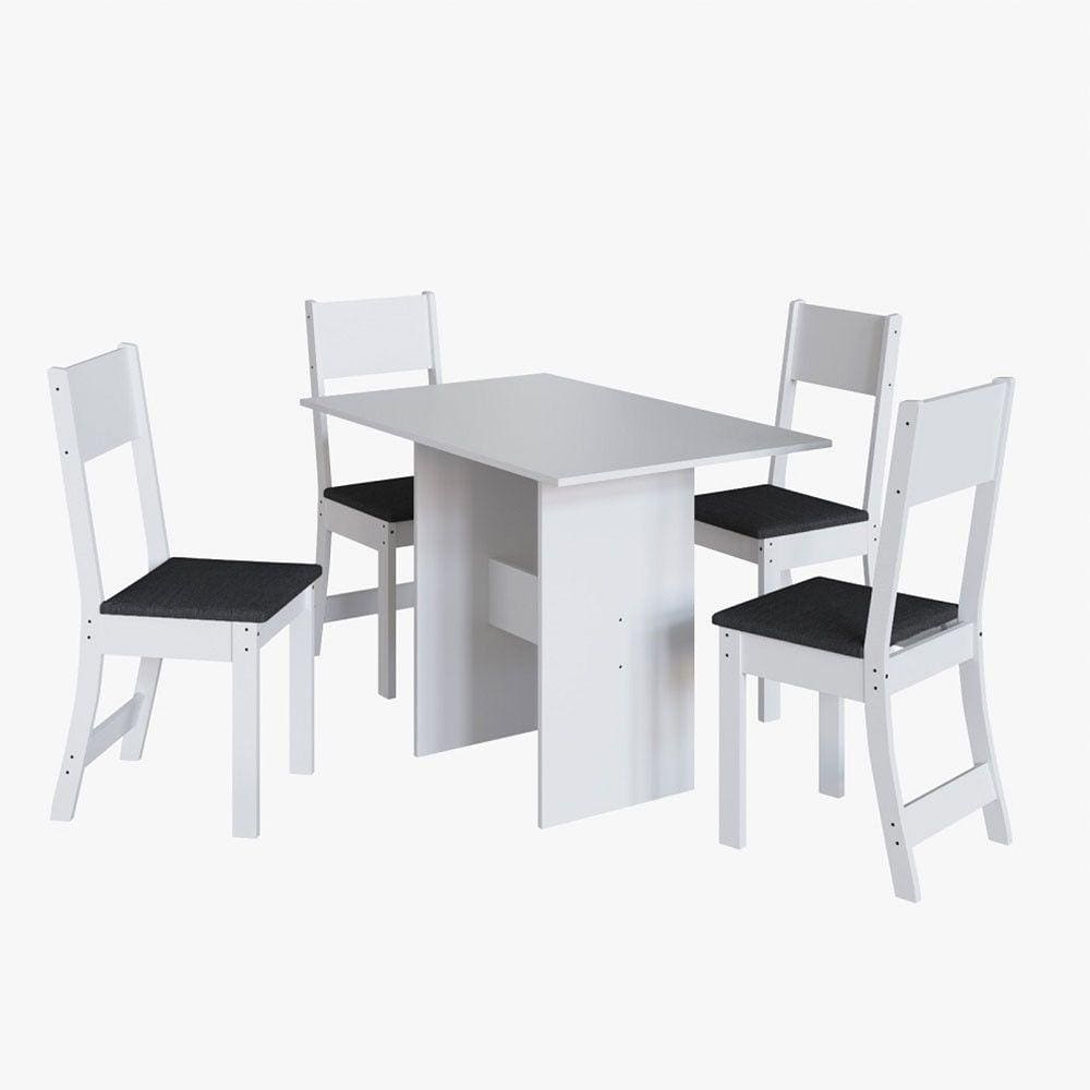 Conjunto de Mesa Karla para Sala de Jantar 4 Cadeiras Indekes