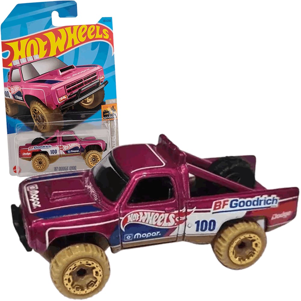 Carrinho Hot Wheels Pick Up 87 Dodge D100 Baja Blazers