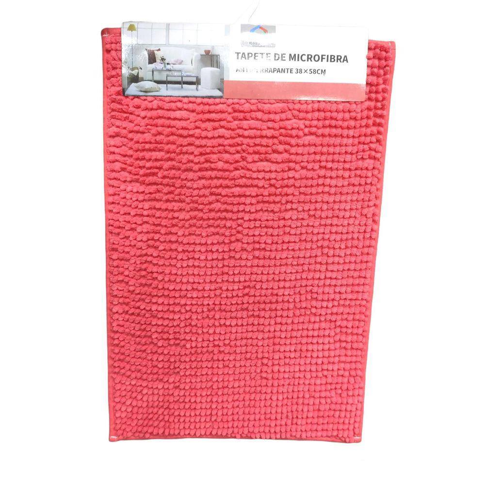 Tapete de Banheiro Bolinha Microfibra Salmão 38x58 cm