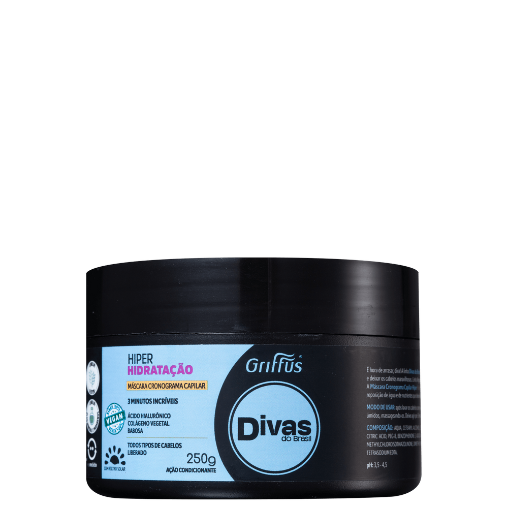 Griffus Divas Brasil Super Hidratação - Máscara Capilar 250g