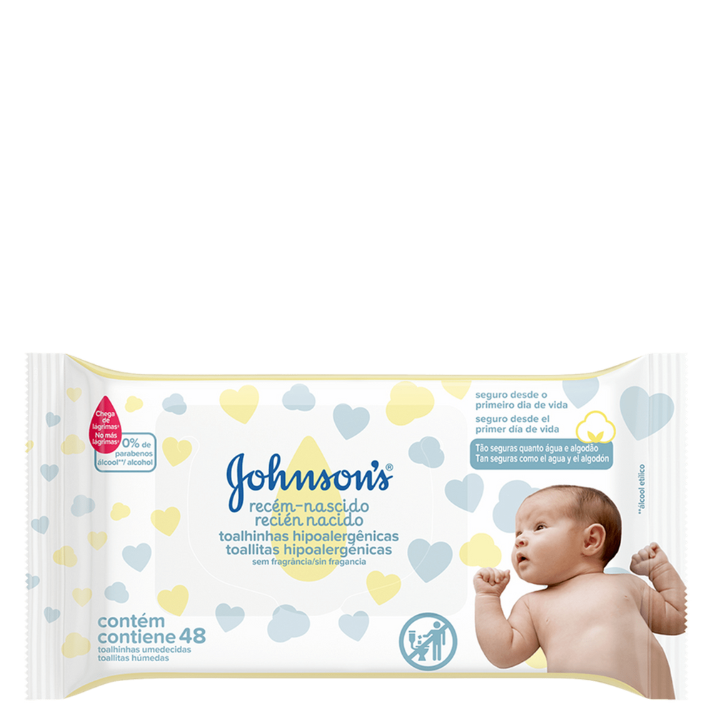 Johnson`s Baby Recém Nascido - Lenços Umedecidos (48 Unidades)