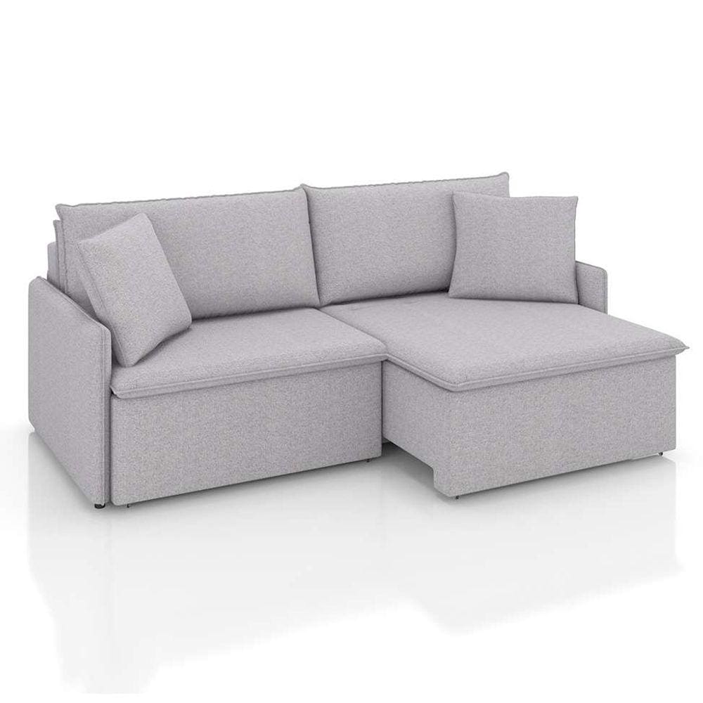 sofá 2 lugares retrátil e reclinável stilo linho prata 174 cm