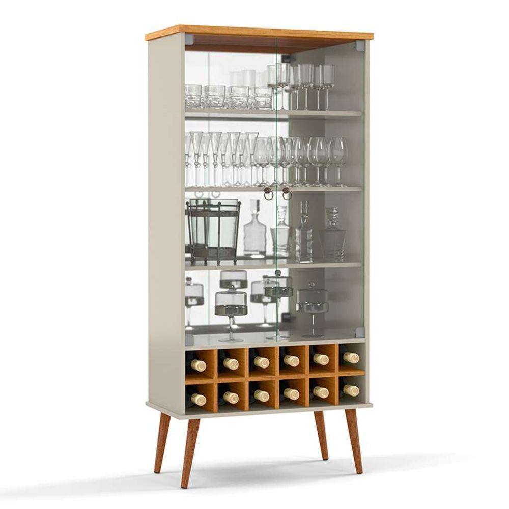 cristaleira estela 2 pt off white e cinamomo