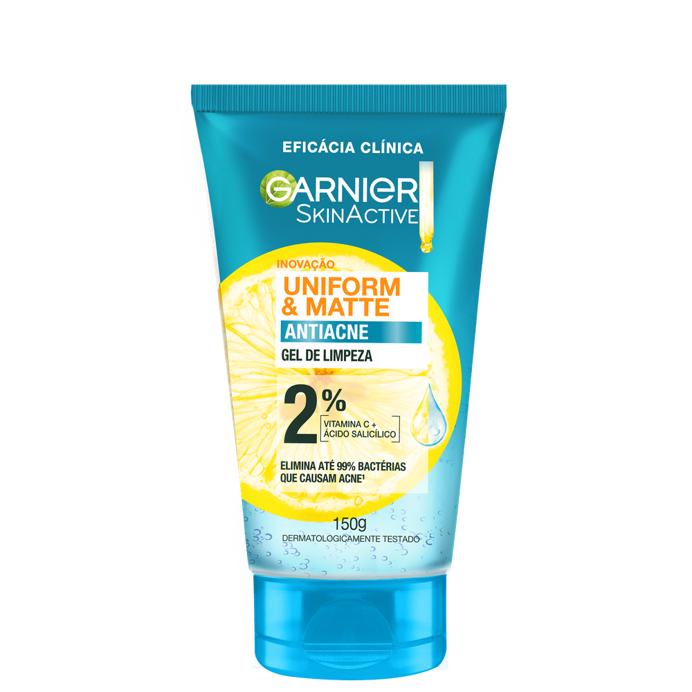 Garnier SkinActive Uniform & Matte Antiacne - Gel de Limpeza Facial 150g