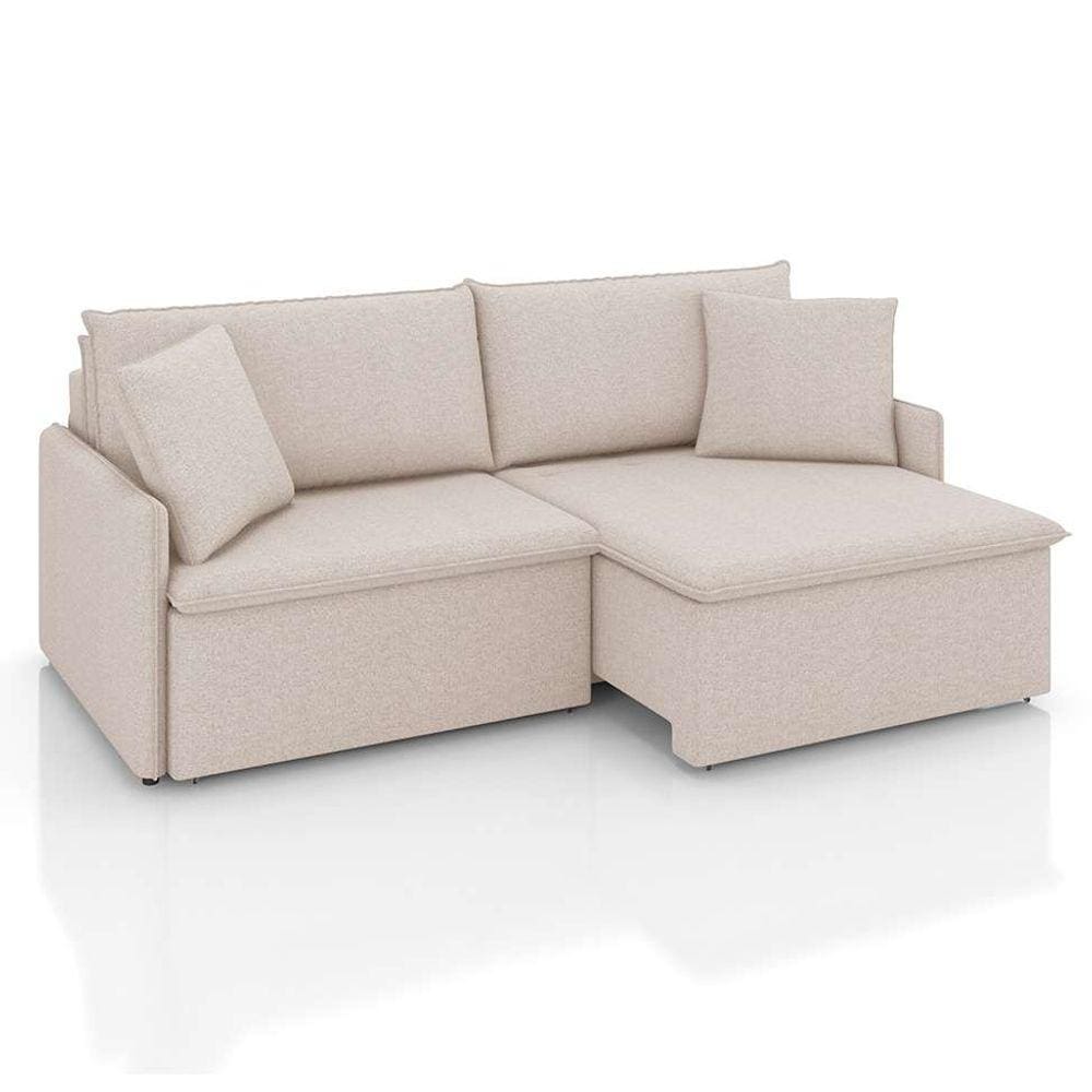 sofá 2 lugares retrátil e reclinável stilo linho cru 154 cm
