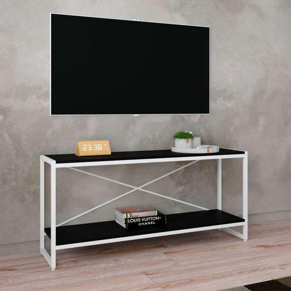 rack studio preto e branco 120 cm
