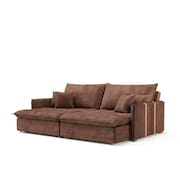 sofá-cama casal 3 lugares solomons veludo marrom