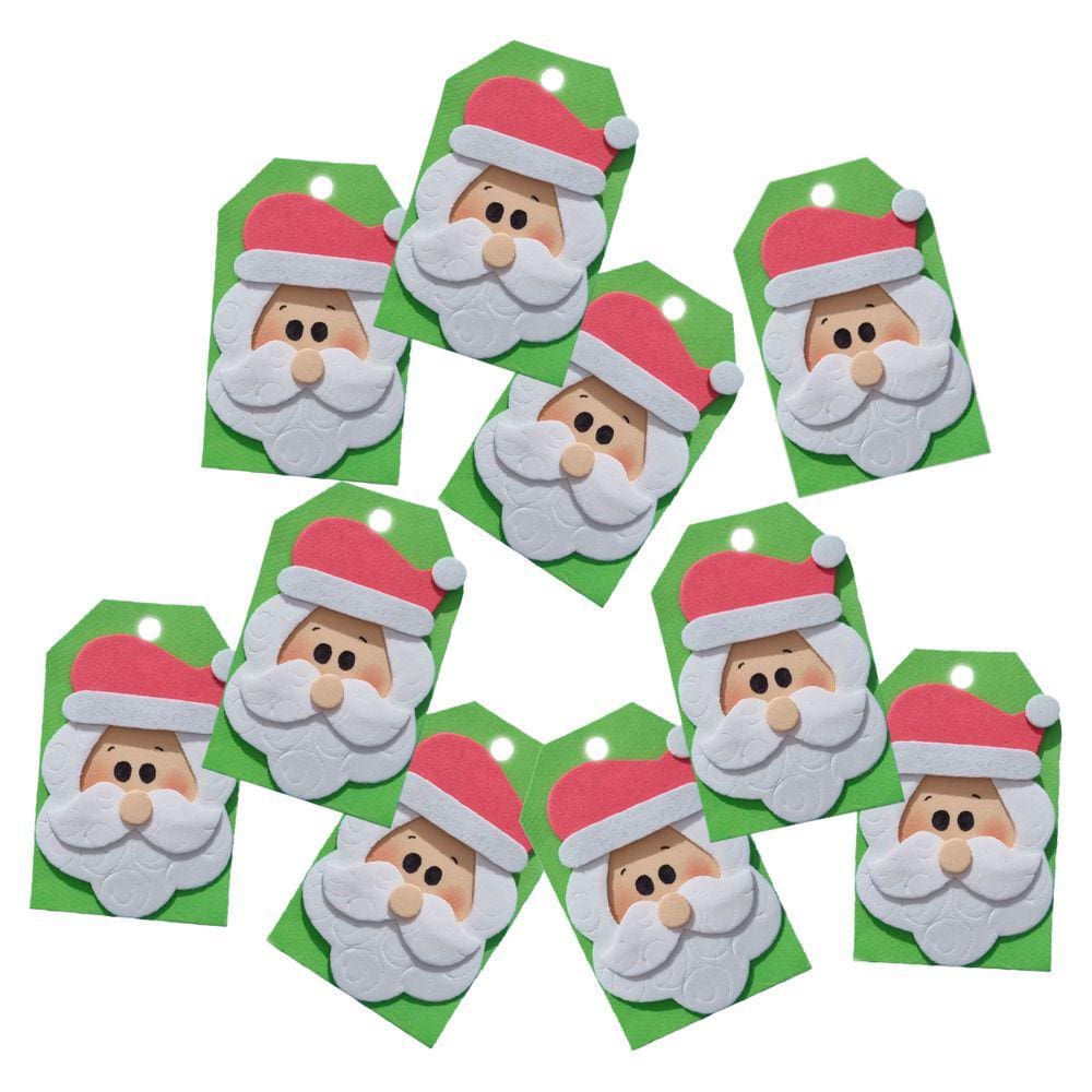 Kit Tags Apliques 10 unidades Papai Noel Natal