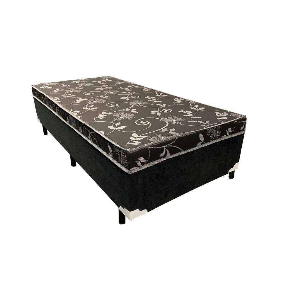 Cama Box Solteiro Conjugado Ortopédico Pérola Negra 88x188x53