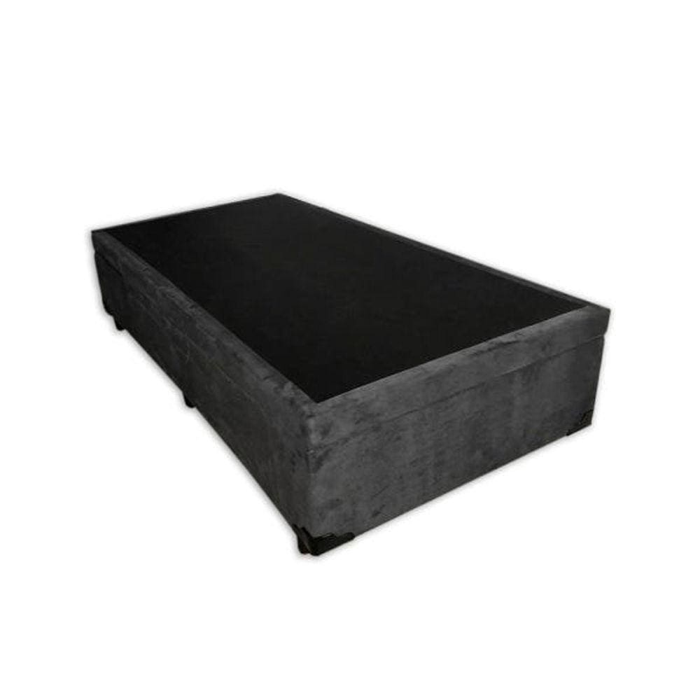 Base Box Solteiro Suede Cinza - 30x78x188