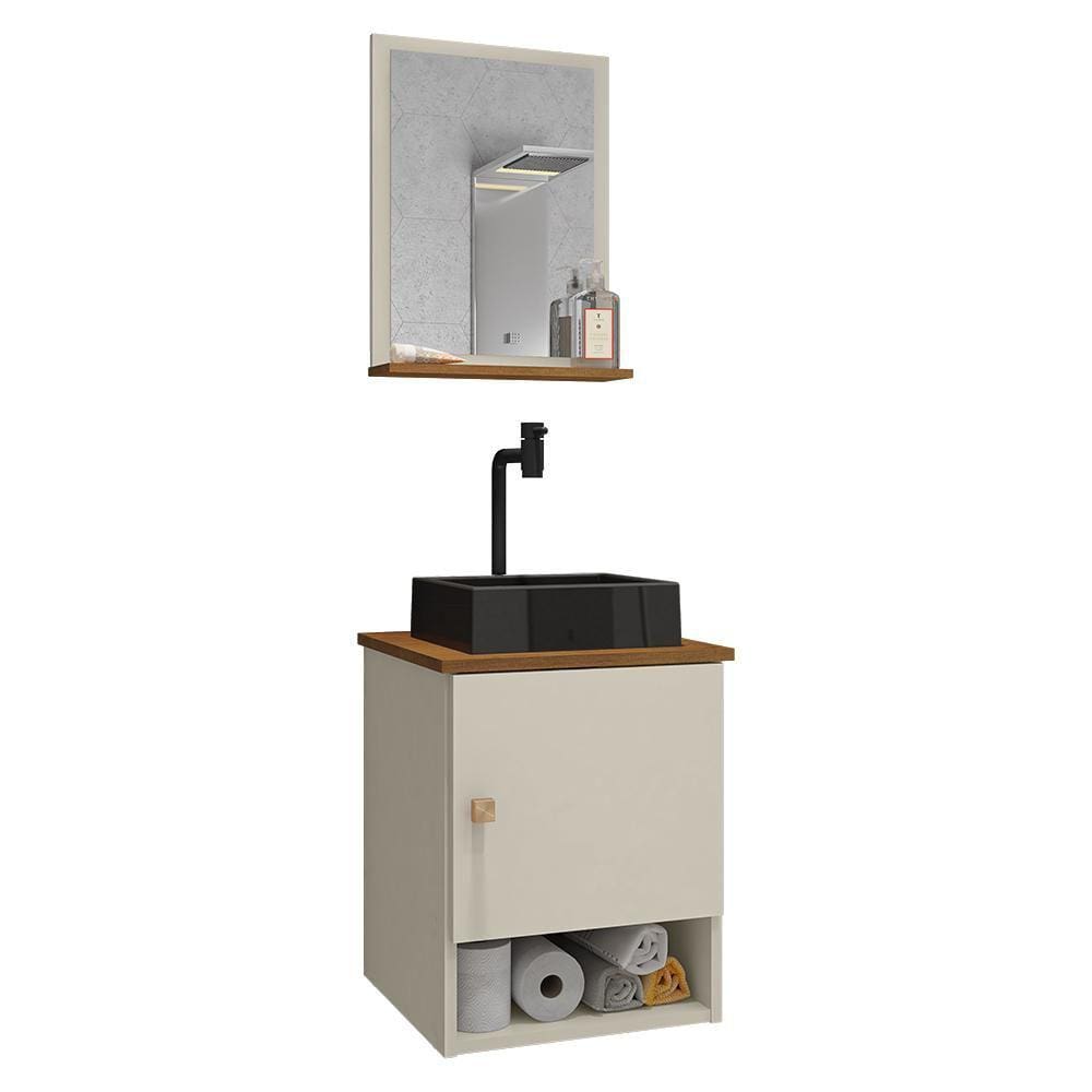 Gabinete Banheiro Lima Tulipa Pto Torneira Valv Click Black