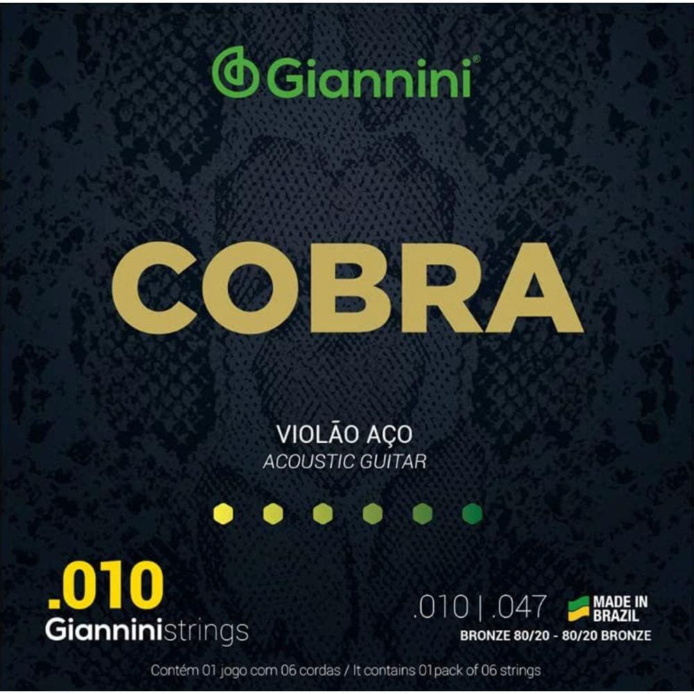 Encordoamento Violão Aço 0.10 Giannini Cobra