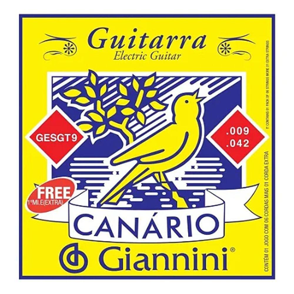 Encordoamento Guitarra .009 Giannini Canário 1ª (Mi) Extra