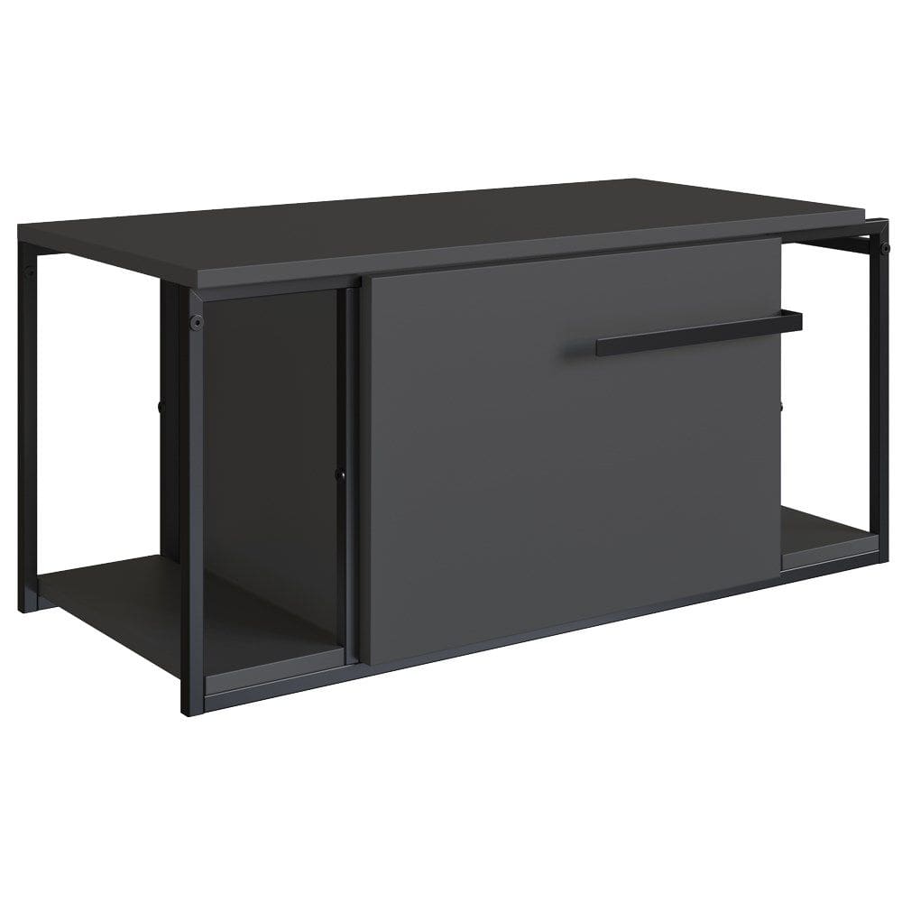 Gabinete Suspenso Para Banheiro 1 PT Basc P1019 Preto Grafite PP