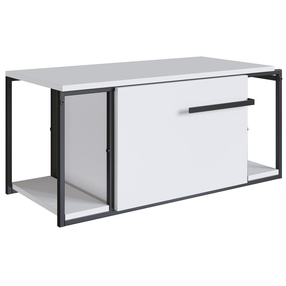 Gabinete Suspenso Para Banheiro 1 PT Basc P1019 Preto Branco PP