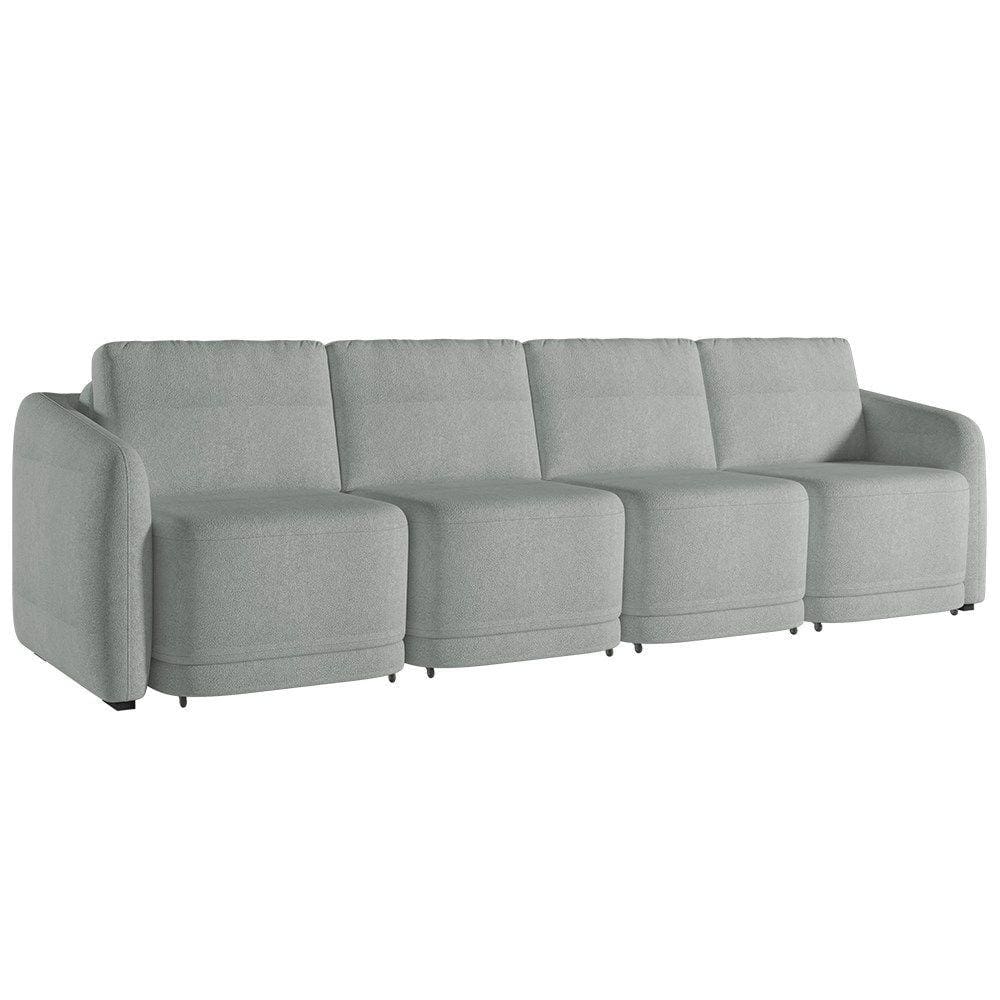 Sofá Cama Casal para Sala 436cm Polska K04 Bouclê Cinza - Mpozenato