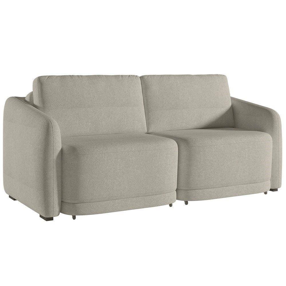 Sofá Cama Casal para Sala 196cm Polska K04 Bouclê Bege - Mpozenato