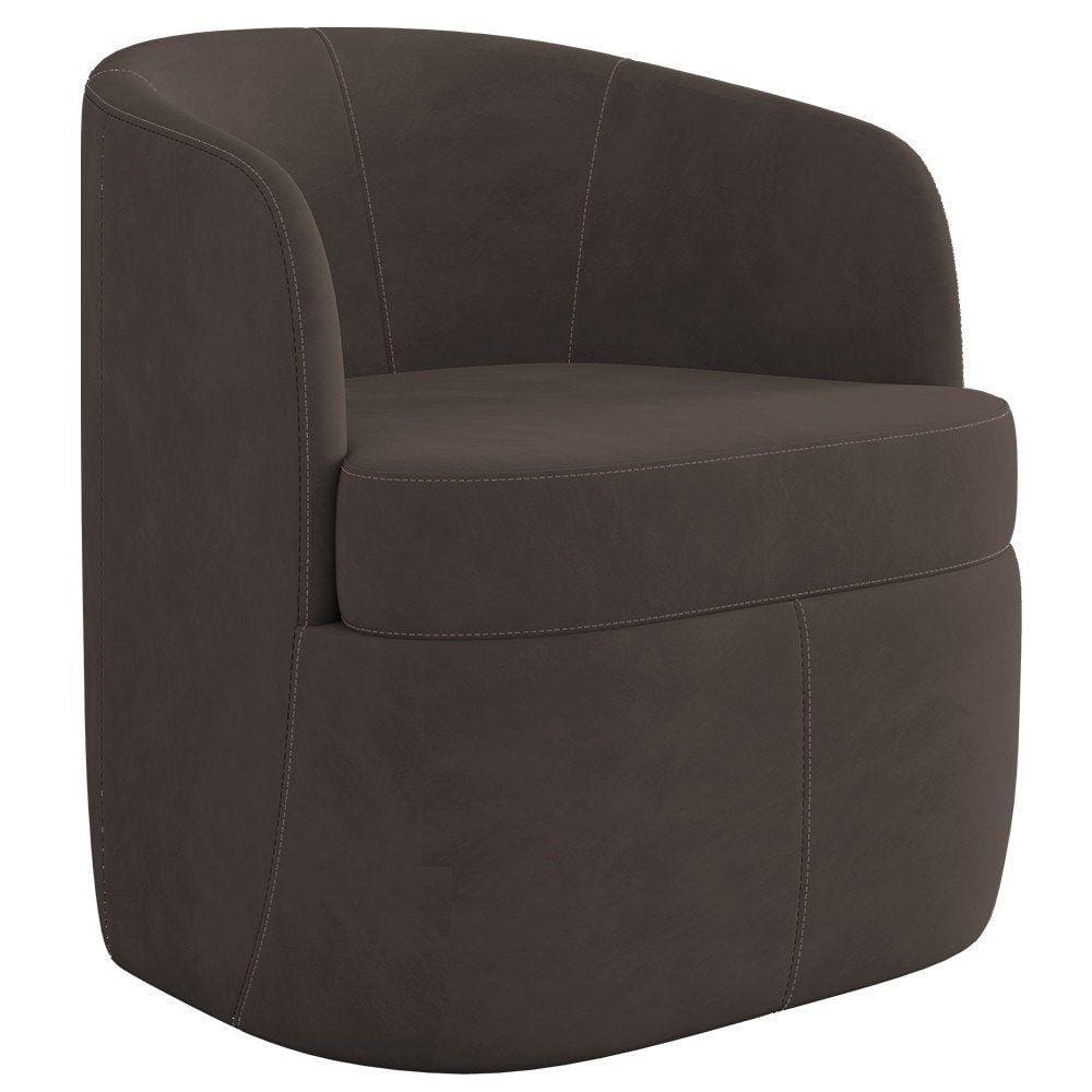 Poltrona Giratória Decorativa para Sala Dandara K04 Veludo Marrom - Mpozenato