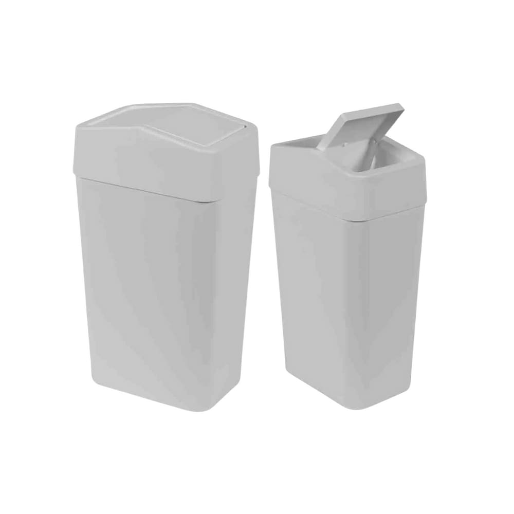 Kit 2 Lixeiras com Tampa Basculante 8 Litros Astra Branco e Branco LTB1*BR-BR