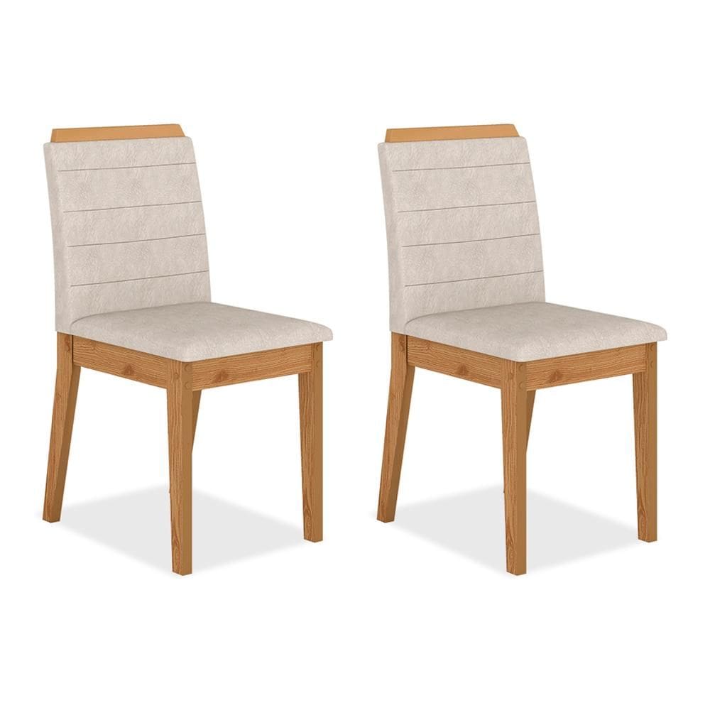 Kit 2 Cadeiras Estofadas Cairo Cinamomo/bege - Móveis Arapongas