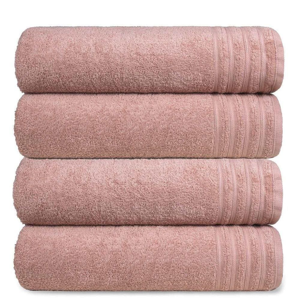 Kit 4 Toalha Gigante Banhão Fio Penteado 100% Algodão Twist - Rosa