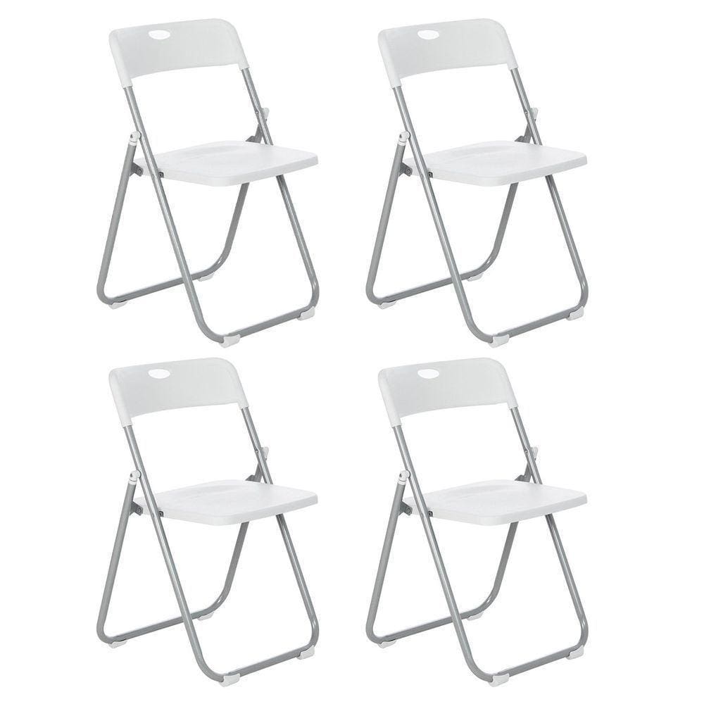 Kit 4 Cadeiras Dobravel Fort Bar Restaurante Lanchonete Eventos Branco