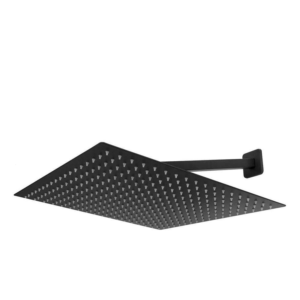 Ducha Chuveiro Slim 40X40 Preto Fosco Com Braço 36Cm