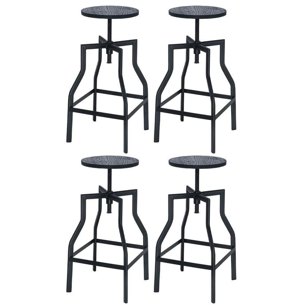 Kit 4 Banquetas Altas Retro Loft Bancada Industrial Turner Preto